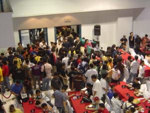 I attended Grand Prix Manila last March 17, 2006, and the event was jam-packed with people. Can you find me in the picture?