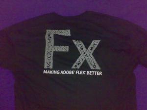 Free Flex T-Shirt from Adobe (my name is near the lower part of that F)
Uploaded with the <a href="http://www.flock.com/">Flock Browser