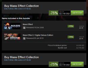 Posted on r/gaming: What a great Mass Effect bundle! 