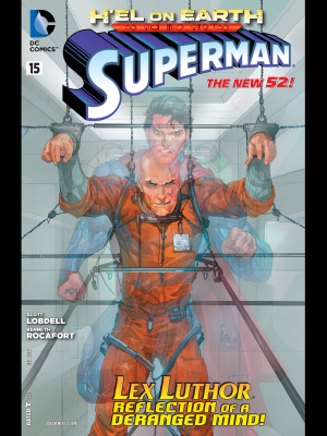 Props:
 Kenneth Rocafort's art is as usual the highlight of the book for me. This time he gets to draw a full book of Superman in his Action Comics shirt and jeans, plus a few panels of the Justice League. Rocafort is easily the best artist DC comics has at the moment. Amazing build-up of Lex Luthor and how much of a genius/threat he is to Superman. It's terrific that faced with a threat beyond his grasp, Superman's first move is to consult his arch enemy before the Justice League.