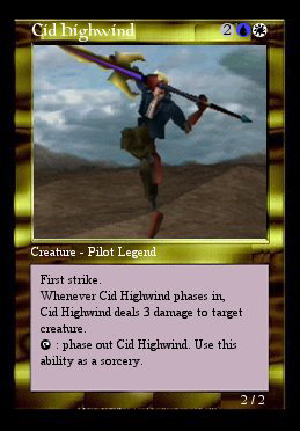 Posted on r/custommagic: So, back in the day I made a bunch of custom Magic cards based on Final Fantasy… (Old rules warning: phasing!) 