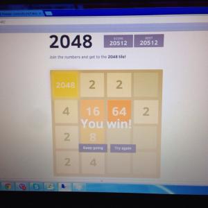 Today I finished 2048 for the first time.