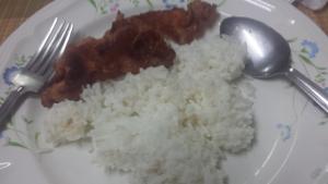 Bacon rice for late breakfast