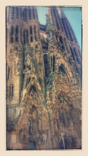 Sagrada Familia. This pic was "enhanced" by Google+