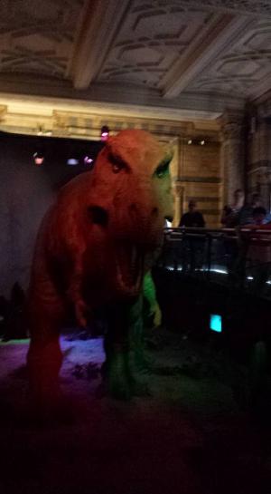 Animatronic T-Rex. It moves and roars. I was sad that they didn't have a skeleton