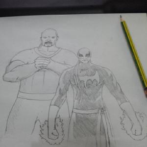 Posted on r/comiccharacterdrawing: [OA] Power Man and Iron Fist 