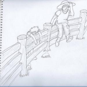 Chilling by the fence #sketchdaily