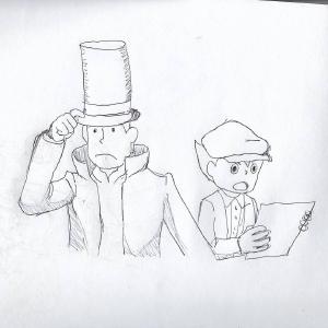 Professor Layton and His Top Hat and Luke and the Case of the Poorly Drawn Hands #sketchdaily