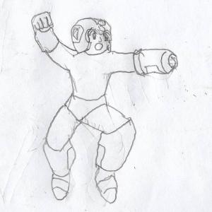 Megaman (drawn with left hand) #sketchdaily