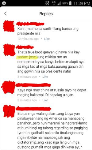 Reading comments on news article about Duterte saying US undermining PHL/manipulating peso depreciation when I see: SADAM JOSE.