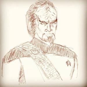 Quick Worf doodle #sketchdaily #startrek50th