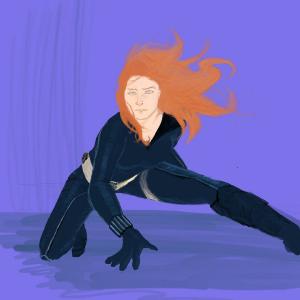 Black Widow #sketchdaily #marvel (superhero landing!)