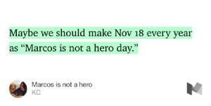 “Marcos is not a hero” — @rocketkeis https://medium.com/[@rocketkeis](https://twitter.com/rocketkeis/)/marcos-is-not-a-hero-47c767dc9831#---0-69.pou5h6ext