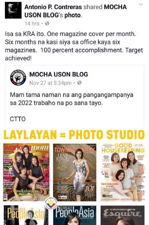 Mocha Uson posted more lies about VP Leni. Contreras shared it naman with inputs pa. Mga loko talaga eh.