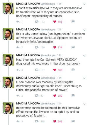 wilwheaton:
imathers:
 maxofs2d:
Sorry about this being in Twitter format but it was too good not to share. (x)
 Boy, I remember when all of this seemed* like a mostly abstract consideration and not something we’re going to have to take to the streets over and over again to combat.
*(rightly or wrongly [probably the latter], and I am fully aware this also speaks to how privileged my existence is)