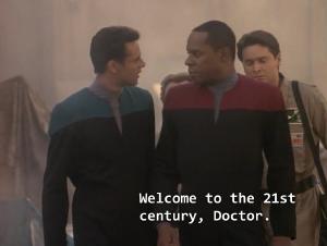 In season 3 of Deep Space 9 Dax, Sisko, and Bashir go back to the 2020s and America is a fascist libertarian nightmare w/ runaway poverty.