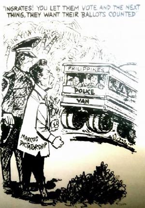 Marcos style “democracy” as drawn by famed US cartoonist Herblock
