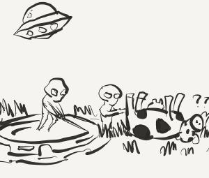 Alien tourists were encouraged to prank the locals #sketchdaily #paperbyfiftythree