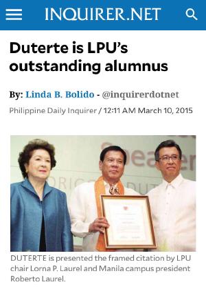 Duterte: As a matter of principle, I do not accept awards.
Also Duterte: