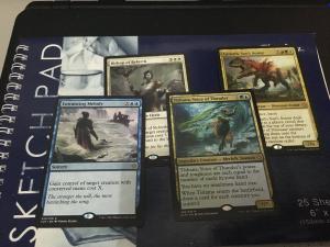 Prize pack rares from today’s modern pptq. 4th place with GDS! (but i didnt get any Opt! lol) cc @aleksfelipe