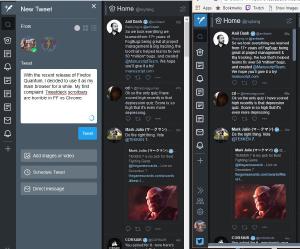 With the recent release of Firefox Quantum, I decided to use it as my main browser for a while. My first complaint: Tweetdeck scrollbars are horrible in FF vs Chrome.