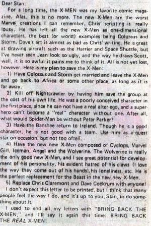 Two X-Men fan letters from 1976, one who thinks Chris Claremont’s new run can only be saved by jettisoning the diverse cast, the other from a woman of color glad to see herself represented in the pages of her favorite comic. The more things change, the more they stay the same.