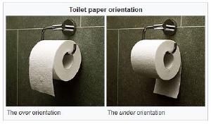 Survey: Do you think toilet paper rolls should be placed over or under? For reference: