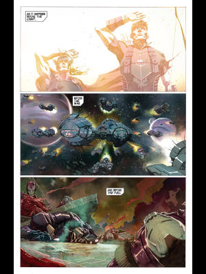 Opening page to Avengers (2012) #1 by Jonathan Hickman and Jerome Opena. I’m a big fan of both this run and Opena’s art