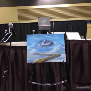 Rob Alexander painting demo earlier at MagicFest Seattle. He did this in about 2 hours; “I can’t do it in 30 minutes so I don’t have a TV show.” Pretty great! #mfseattle #mtg