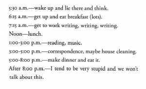 Ursula K. Le Guin’s writing schedule = best writing schedule