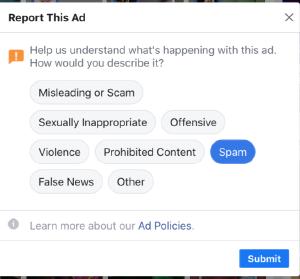 Technically, all ads are spam by default since we never asked for them.