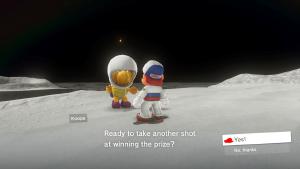 Mario doesn't need to wear a helmet on the moon, but this Koopa does