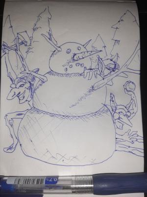 Goblin Snowman #sketchdaily 42/365