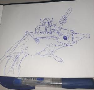 Flying squirrel knight #sketchdaily 45/365